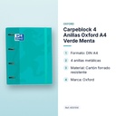 CARPEBLOCK 4 ANILLAS OXFORD A4 VERDE MENTA - características principales