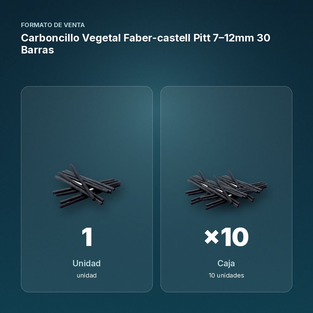 CARBONCILLO VEGETAL FABER-CASTELL PITT 7–12MM 30 BARRAS  - formato de venta: caja de 10