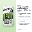 CARGADOR DE PILAS ENERGIZER MAXI AA/AAA + 4 PILAS AA  - características principales