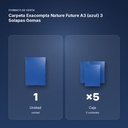 CARPETA EXACOMPTA NATURE FUTURE A3 (AZUL) 3 SOLAPAS GOMAS  - formato de venta: caja de 5