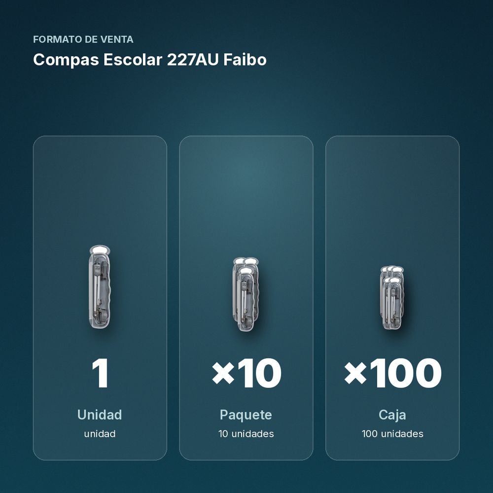 COMPAS ESCOLAR 227AU FAIBO - formato de venta: paquete de 10, caja de 100