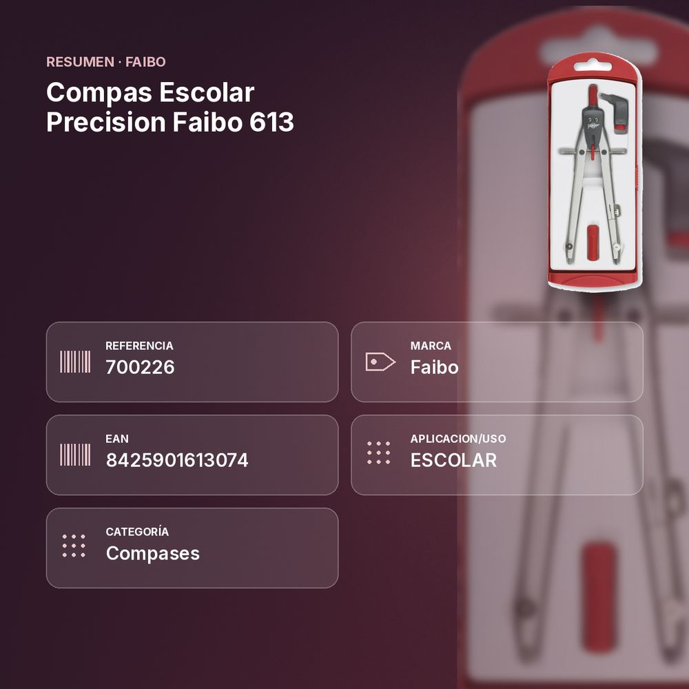 COMPAS ESCOLAR PRECISION FAIBO 613 - resumen de atributos
