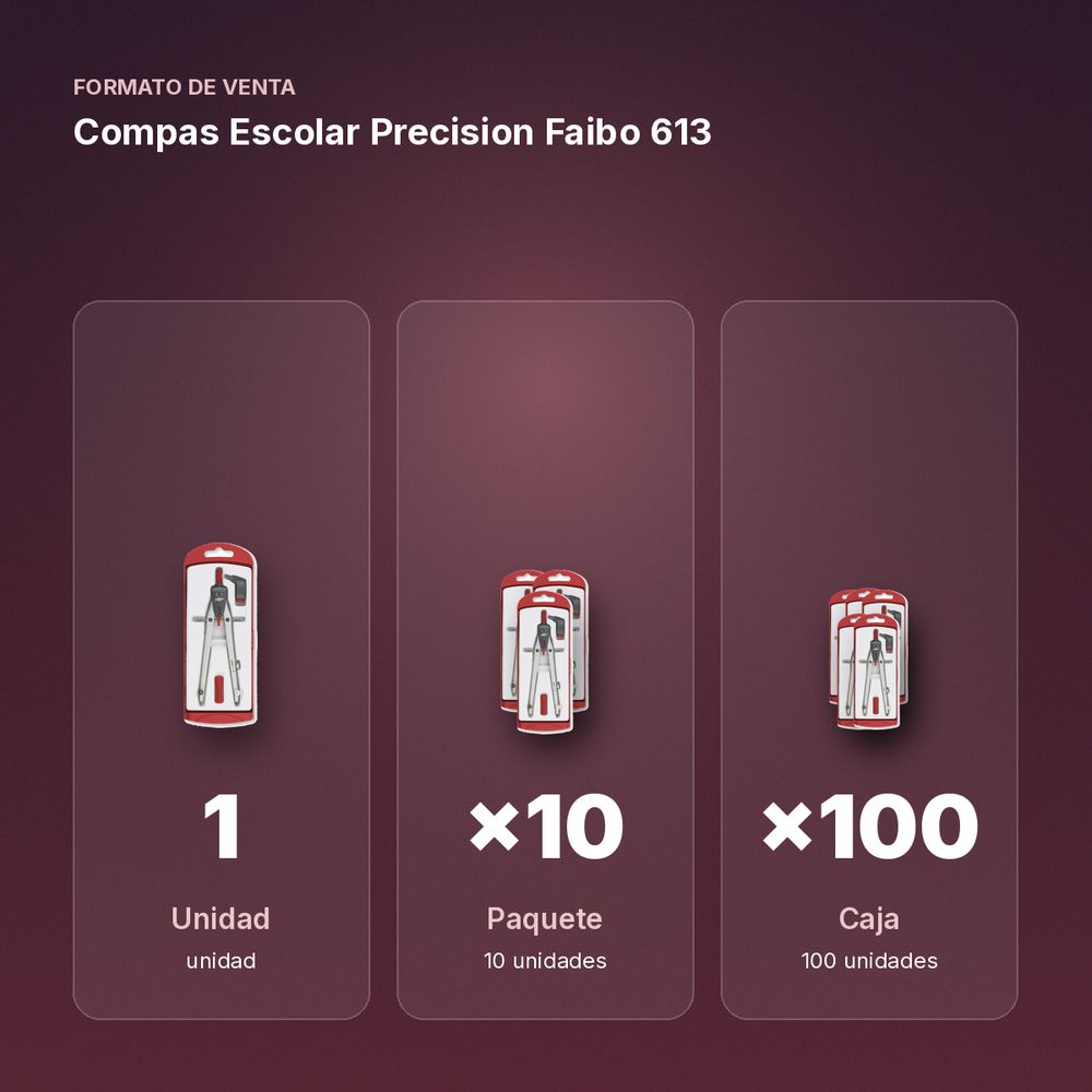 COMPAS ESCOLAR PRECISION FAIBO 613 - formato de venta: paquete de 10, caja de 100