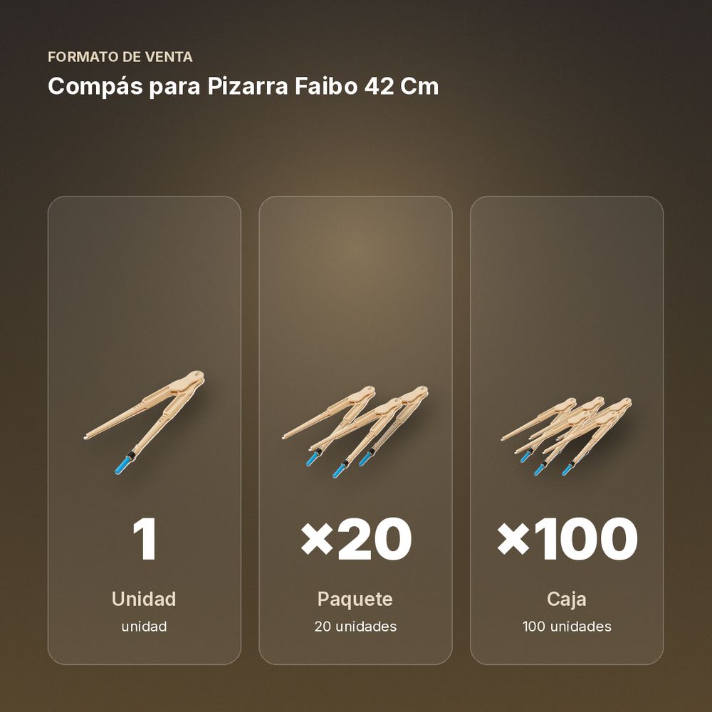 COMPÁS PARA PIZARRA FAIBO 42 CM  - formato de venta: paquete de 20, caja de 100