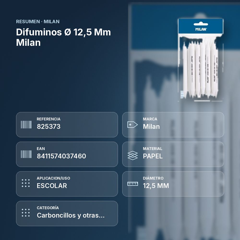 DIFUMINOS Ø 12,5 MM MILAN  - resumen de atributos