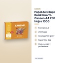 PAPEL DE DIBUJO BASIK GUARRO CANSON A4 250 HOJAS 130G - características principales