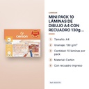 MINI PACK 10 LÁMINAS DE DIBUJO A4 CON RECUADRO 130g BASIK CANSON - características principales