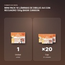 MINI PACK 10 LÁMINAS DE DIBUJO A4 CON RECUADRO 130g BASIK CANSON - formato de venta: caja de 20