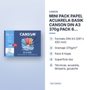 MINI PACK PAPEL ACUARELA BASIK CANSON DIN A3 370g PACK 6 HOJAS - características principales