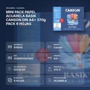 MINI PACK PAPEL ACUARELA BASIK CANSON DIN A4+ 370g PACK 6 HOJAS - resumen de atributos