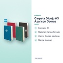 CARPETA DIBUJO A3 AZUL CON GOMAS - características principales