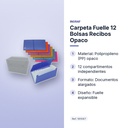 CARPETA FUELLE 12 BOLSAS RECIBOS OPACO  - características principales