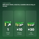 MINI PACK PAPEL VEGETAL GUARRO DIN A3 90g 12 HOJAS - formato de venta: paquete de 10, caja de 30