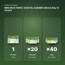 MINI PACK PAPEL VEGETAL GUARRO DIN A4 90g 12 HOJAS - formato de venta: paquete de 20, caja de 40