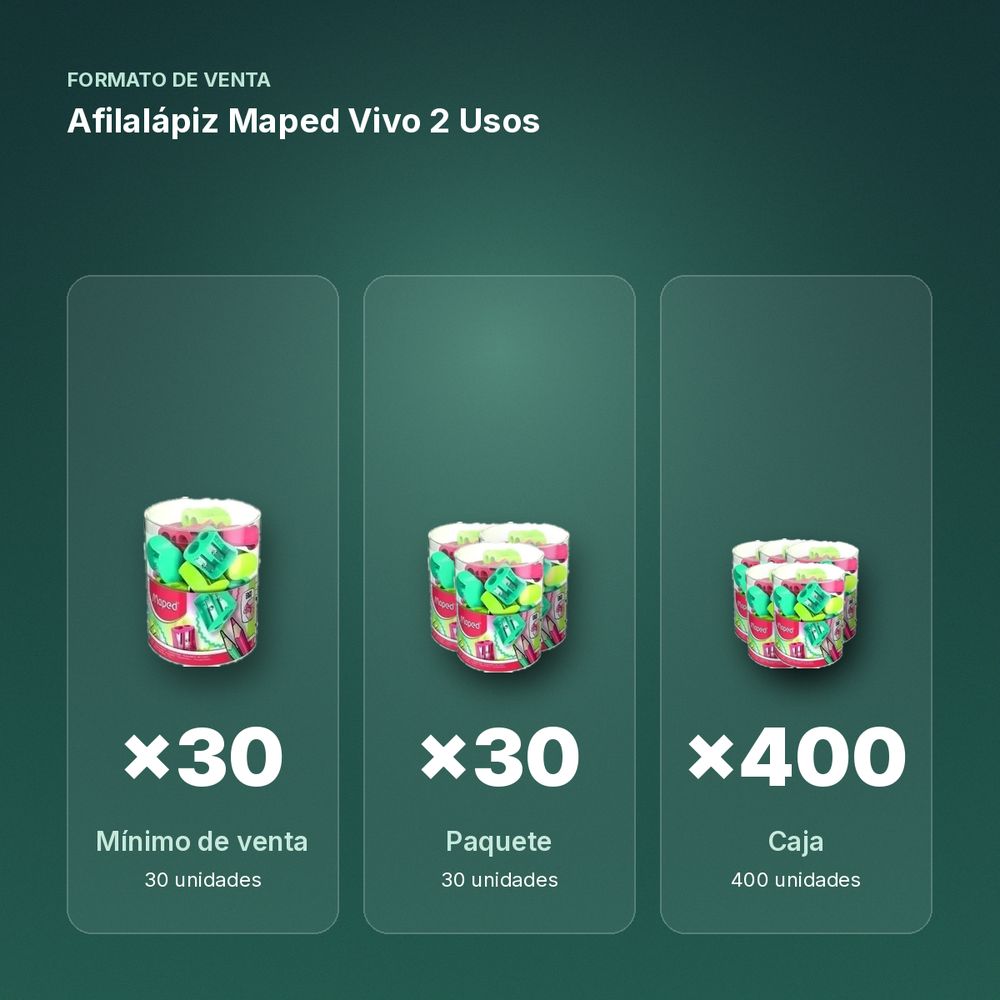 AFILALÁPIZ MAPED VIVO 2 USOS - formato de venta: paquete de 30, caja de 400