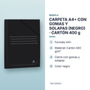 CARPETA A4+ CON GOMAS Y SOLAPAS (NEGRO) · CARTÓN 400 g  - características principales