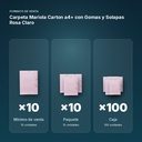 CARPETA MARIOLA CARTON A4+ CON GOMAS Y SOLAPAS ROSA CLARO - formato de venta: paquete de 10, caja de 100