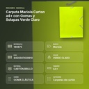 CARPETA MARIOLA CARTON A4+ CON GOMAS Y SOLAPAS VERDE CLARO - resumen de atributos