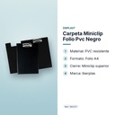 CARPETA MINICLIP FOLIO PVC NEGRO - características principales