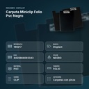 CARPETA MINICLIP FOLIO PVC NEGRO - resumen de atributos