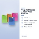 CARPETA PLÁSTICO A4 CON PINZA BISMARK - características principales