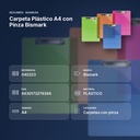 CARPETA PLÁSTICO A4 CON PINZA BISMARK - resumen de atributos