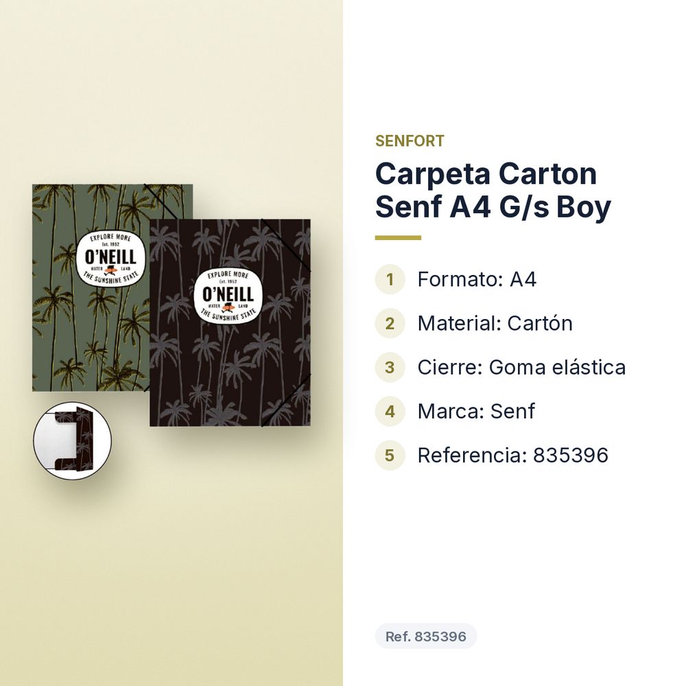 CARPETA CARTON SENF A4 G/S BOY - características principales