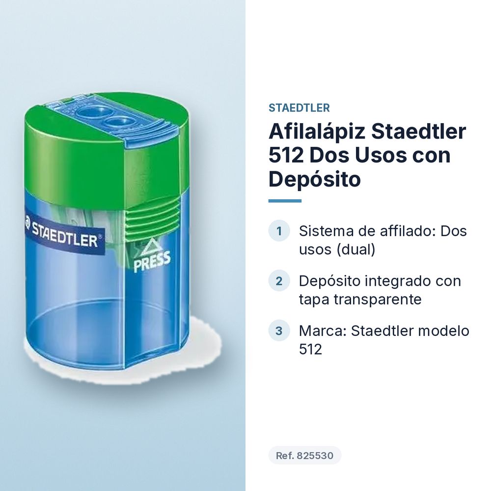 AFILALÁPIZ STAEDTLER 512 DOS USOS CON DEPÓSITO - características principales