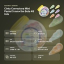 CINTA CORRECTORA MINI PASTEL 5 MM×5M BOTE 48 UDS - resumen de atributos