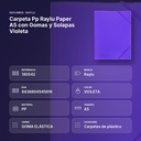 CARPETA PP RAYLU PAPER A5 CON GOMAS Y SOLAPAS VIOLETA  - resumen de atributos