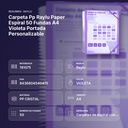 CARPETA PP RAYLU PAPER ESPIRAL 50 FUNDAS A4 VIOLETA PORTADA PERSONALIZABLE - resumen de atributos