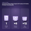 CARPETA PP RAYLU PAPER ESPIRAL 50 FUNDAS A4 VIOLETA PORTADA PERSONALIZABLE - formato de venta: paquete de 6, caja de 12