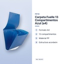 CARPETA  FUELLE 13 COMPARTIMENTOS AZUL (A4) - características principales