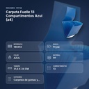 CARPETA  FUELLE 13 COMPARTIMENTOS AZUL (A4) - resumen de atributos