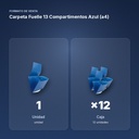 CARPETA  FUELLE 13 COMPARTIMENTOS AZUL (A4) - formato de venta: caja de 12