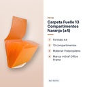 CARPETA FUELLE 13 COMPARTIMENTOS NARANJA (A4) - características principales