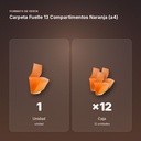 CARPETA FUELLE 13 COMPARTIMENTOS NARANJA (A4) - formato de venta: caja de 12