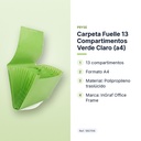 CARPETA FUELLE 13 COMPARTIMENTOS VERDE CLARO (A4) - características principales
