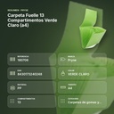 CARPETA FUELLE 13 COMPARTIMENTOS VERDE CLARO (A4) - resumen de atributos