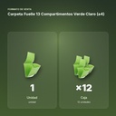 CARPETA FUELLE 13 COMPARTIMENTOS VERDE CLARO (A4) - formato de venta: caja de 12