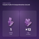 CARPETA FUELLE 13 COMPARTIMENTOS LILA (A4) - formato de venta: caja de 12