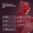 CARPETA FUELLE 13 COMPARTIMENTOS ROJO (A4) - resumen de atributos