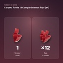 CARPETA FUELLE 13 COMPARTIMENTOS ROJO (A4) - formato de venta: caja de 12
