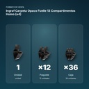INGRAF CARPETA OPACO FUELLE 13 COMPARTIMENTOS HUMO (A4) - formato de venta: paquete de 12, caja de 36