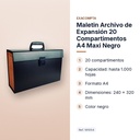 MALETIN ARCHIVO DE EXPANSIÓN 20 COMPARTIMENTOS A4 MAXI NEGRO - características principales