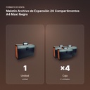 MALETIN ARCHIVO DE EXPANSIÓN 20 COMPARTIMENTOS A4 MAXI NEGRO - formato de venta: caja de 4