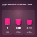 CARPETA MARIOLA CARTON A4+ CON GOMAS Y SOLAPAS FUCSIA  - formato de venta: paquete de 10, caja de 50