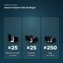 DOSIER FASTENER FOLIO PP NEGRO - formato de venta: paquete de 25, caja de 250