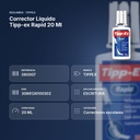 CORRECTOR LÍQUIDO TIPP-EX RAPID 20 ML - resumen de atributos