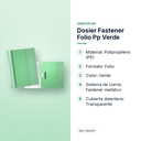DOSIER FASTENER FOLIO PP VERDE - características principales